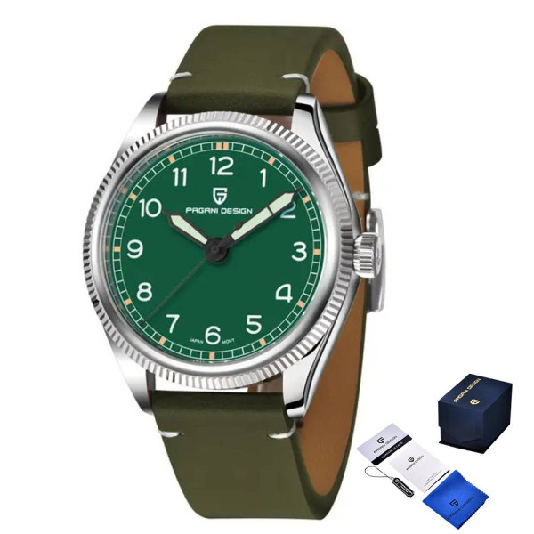 Чоловічий годинник Pagani Design PD-1765 Silver-Green-Green