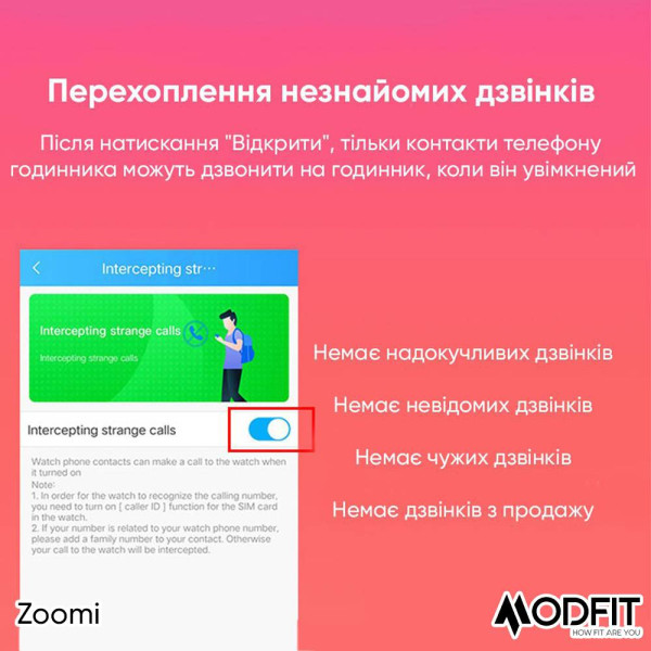 Смарт часы Modfit Zoomi Pink фото 10