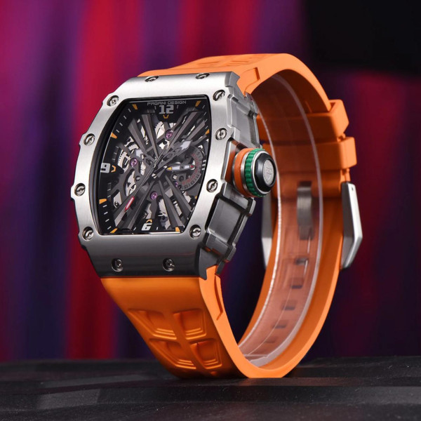 Чоловічий годинник Pagani Design PD-1738 Black-Orange фото 3