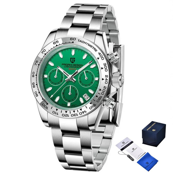 Мужские часы Pagani Design PD-1727 Silver-Green фото 1