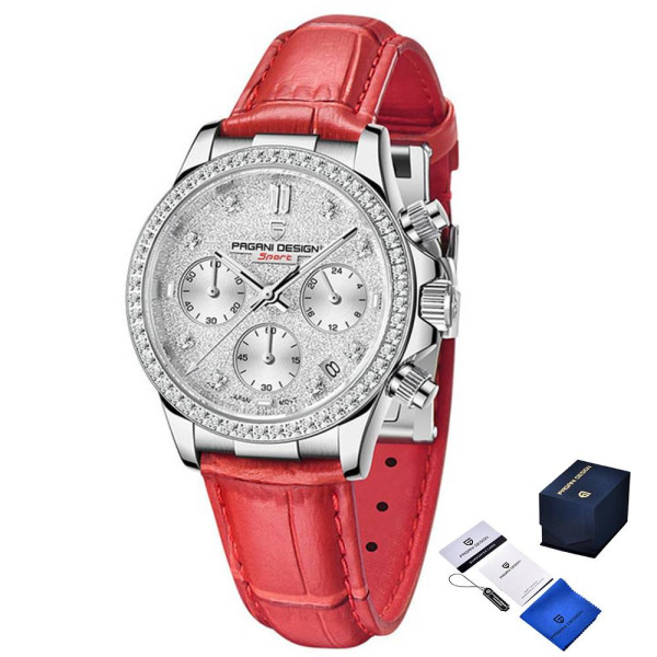 Женские часы Pagani Design PD-1730 Silver-Red фото 1