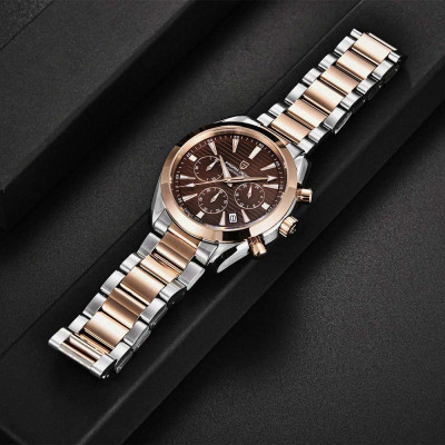 Чоловічий годинник Pagani Design PD-1712 Silver-Rose Gold-Brown
