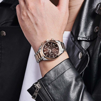 Чоловічий годинник Pagani Design PD-1712 Silver-Rose Gold-Brown
