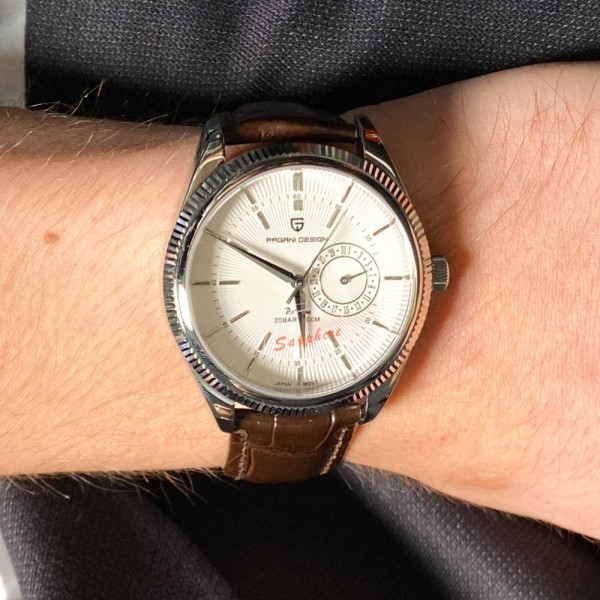 Чоловічий годинник Pagani Design PD-1689 Silver-White-Brown фото 4