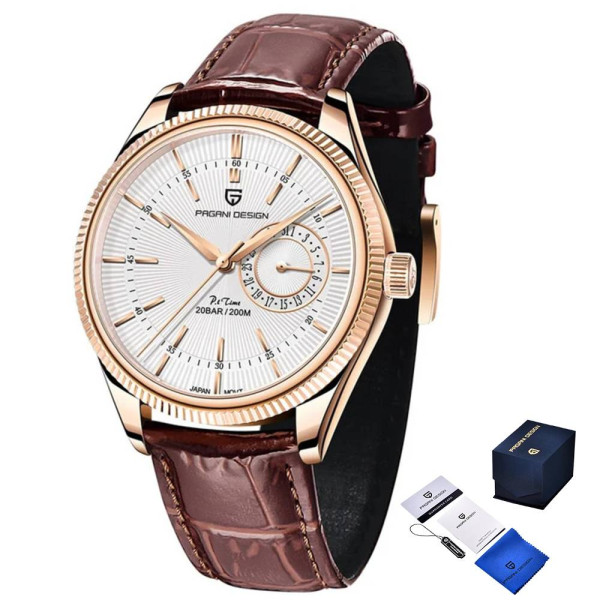 Мужские часы Pagani Design PD-1689 Gold-White-Brown фото 1