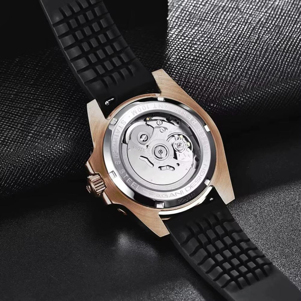 Чоловічий годинник Pagani Design PD-1651 Gold-Black Silicone фото 5