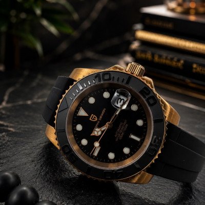 Мужские часы Pagani Design PD-1651 Gold-Black Silicone