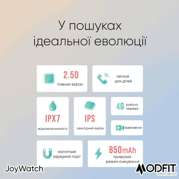 Розумний дитячий годинник Modfit JoyWatch Gray фото 16
