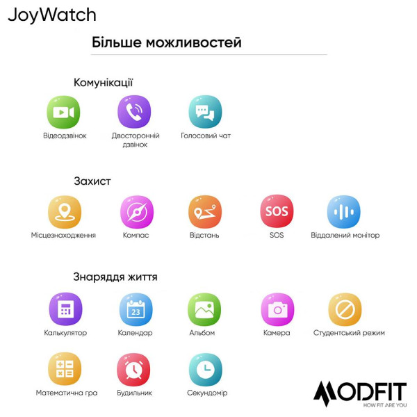 Розумний дитячий годинник Modfit JoyWatch Gray фото 11
