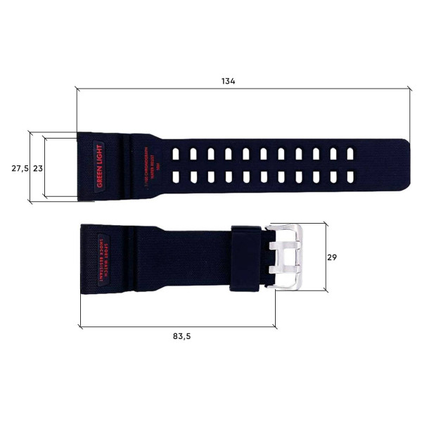 Ремінець для годинника Skmei 1356/1358/1680BKRD Black-Red фото 4