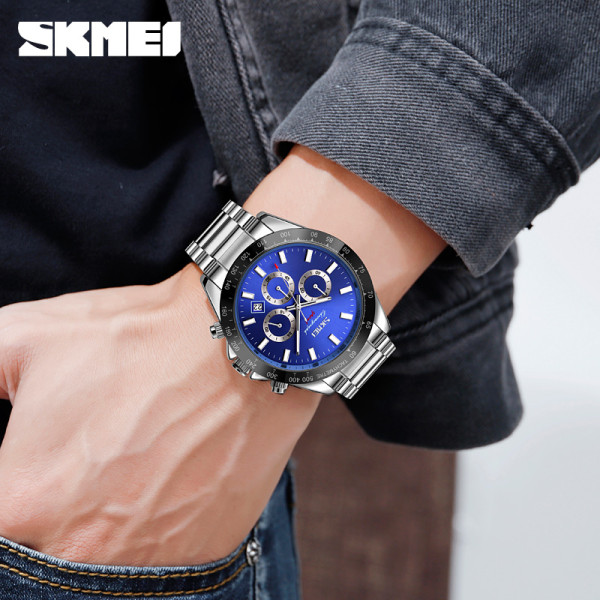 Чоловічий годинник Skmei 9259SIBU Silver-Blue фото 4