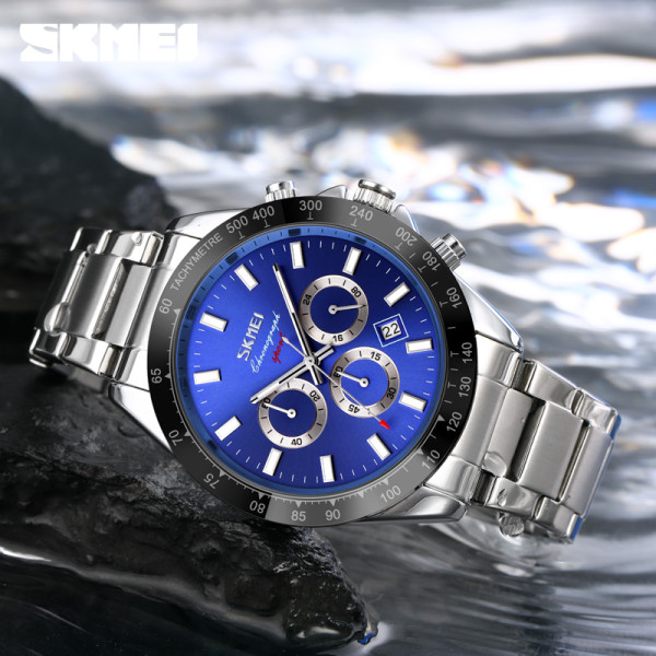 Чоловічий годинник Skmei 9259SIBU Silver-Blue фото 5