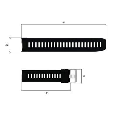 Ремінець для годинника Skmei 1731BK Black