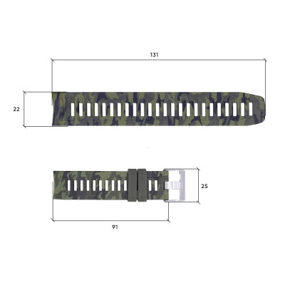 Ремінець для годинника Skmei 1731CMGN Camo Green