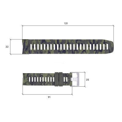 Ремінець для годинника Skmei 1731CMGN Camo Green