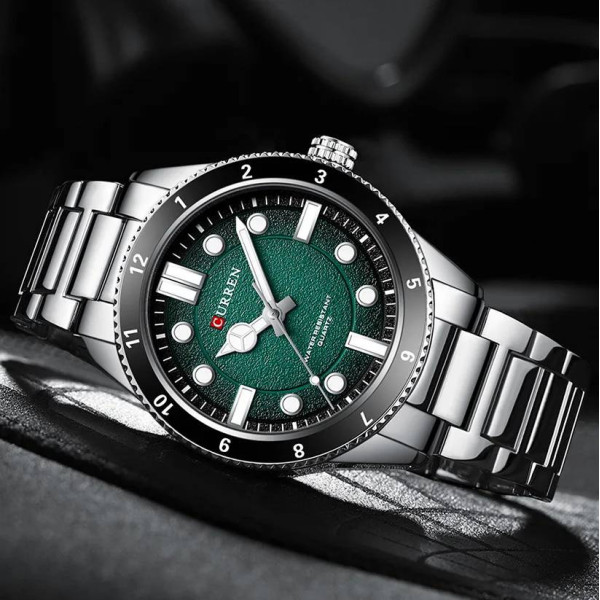 Чоловічий годинник Curren 8450 Silver-Green фото 4