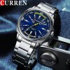 Чоловічий годинник Curren 8455 Silver-Blue фото 3