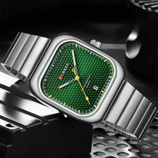 Мужские часы Curren 8460 Silver-Green фото 4