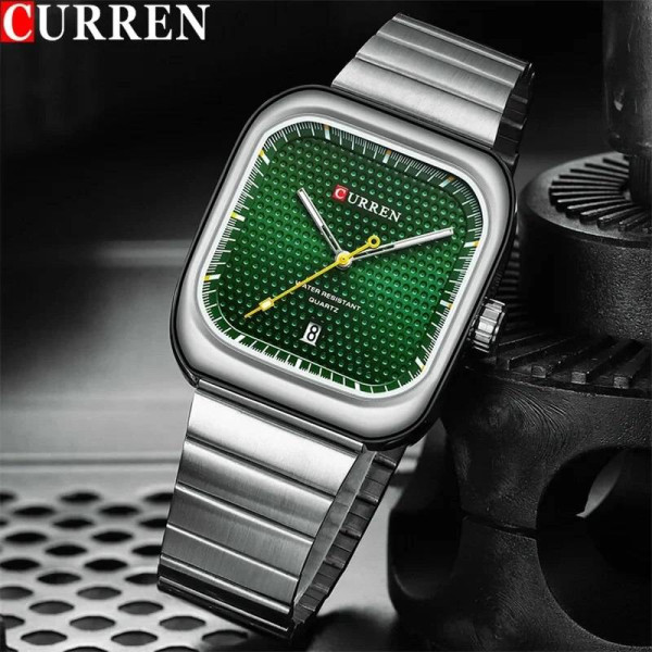 Чоловічий годинник Curren 8460 Silver-Green фото 3