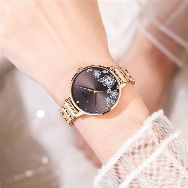 Женские часы Curren C9068L Gold Cofee фото 5