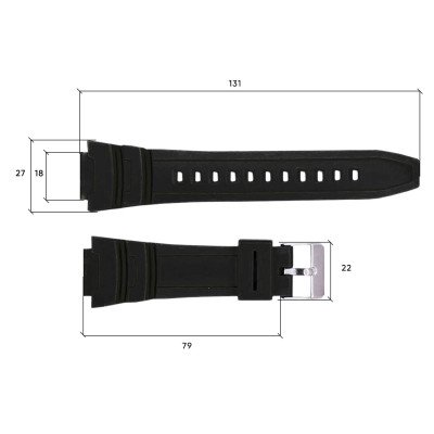 Ремінець для годинника Skmei 1454BKBK Black-Black