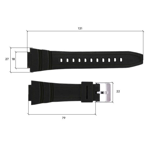 Ремешок для часов Skmei 1454BKBK Black-Black фото 4