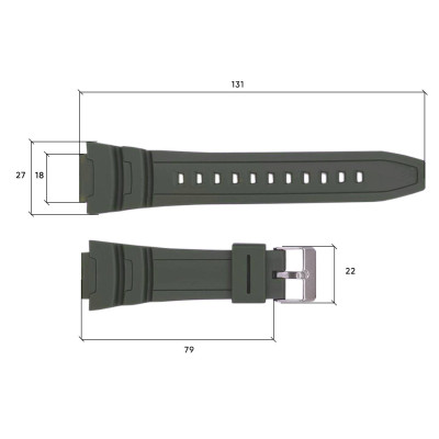 Ремінець для годинника Skmei 1454AG Army Green