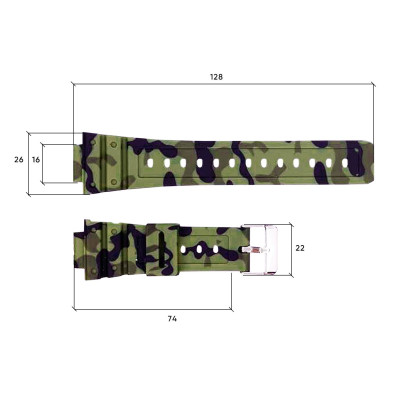 Ремінець для годинника Skmei 1628CMGN Camo Green