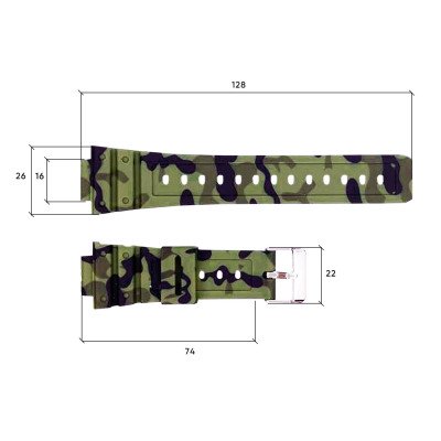 Ремінець для годинника Skmei 1628CMGN Camo Green