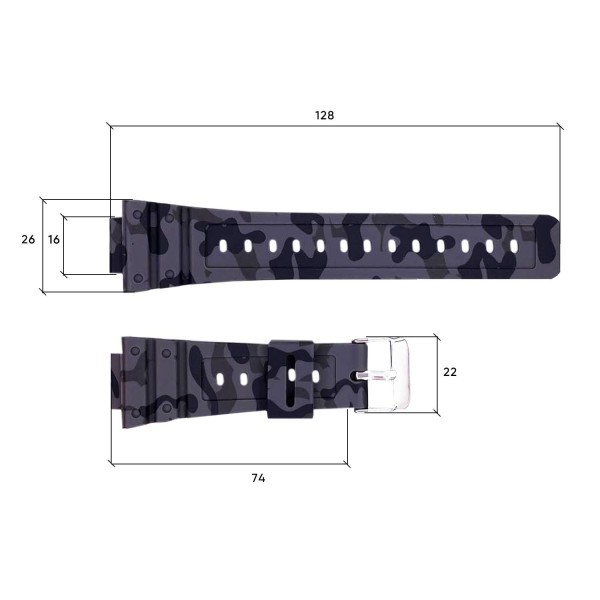 Ремешок для часов Skmei 1628CMGY Camo Gray фото 5