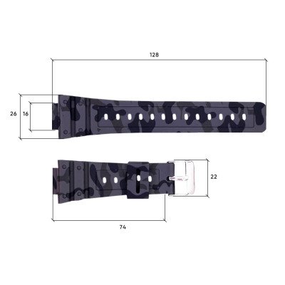 Ремінець для годинника Skmei 1628CMGY Camo Gray