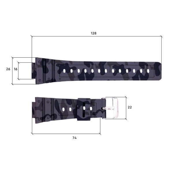 Ремешок для часов Skmei 1628CMGY Camo Gray фото 5