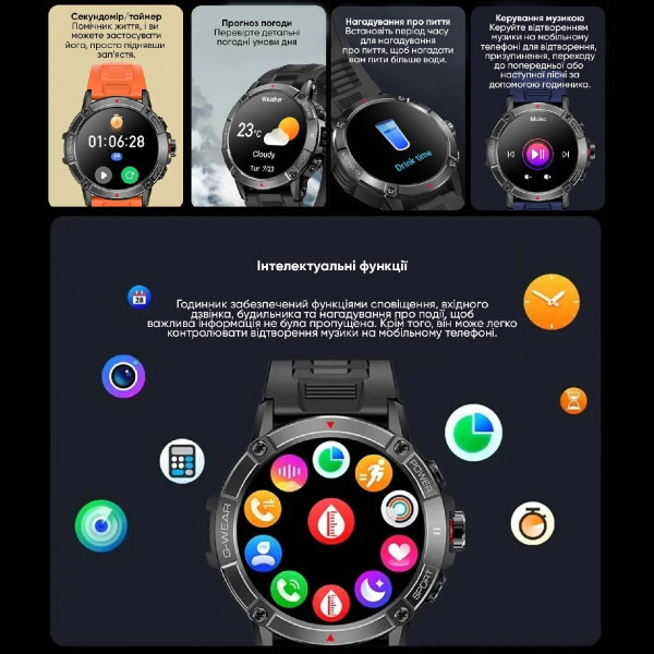 Смарт часы Modfit Expedition Compass Black фото 17