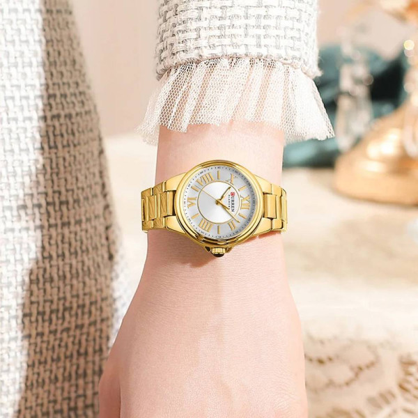 Жіночі годинники Curren 9091 Gold-White фото 3