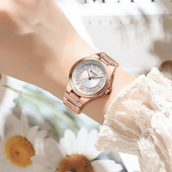 Жіночі годинники Curren 9091 Rose Gold-White фото 3