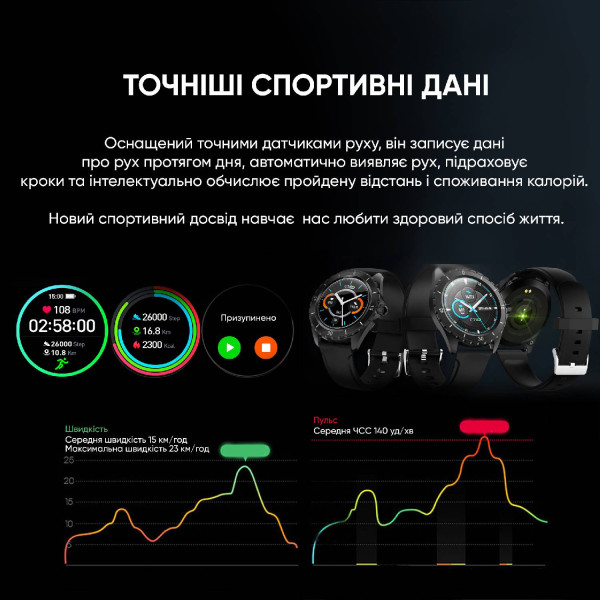 Розумний годинник Modfit ProTrainer GPS Black фото 7