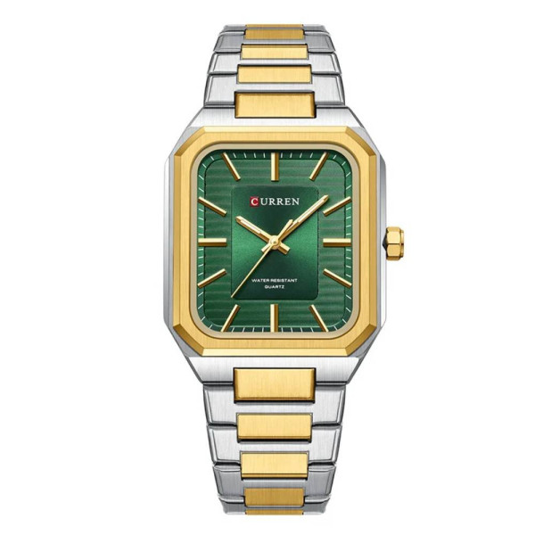 Чоловічий годинник Curren 8457 Gold-Green фото 1
