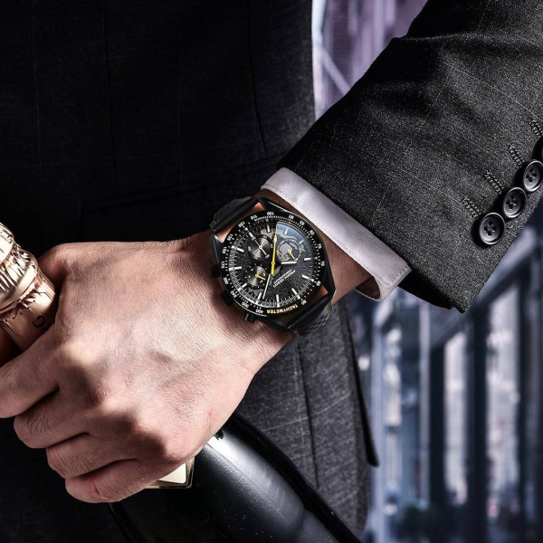 Мужские часы Pagani Design PD-1779 Black-Yellow фото 4