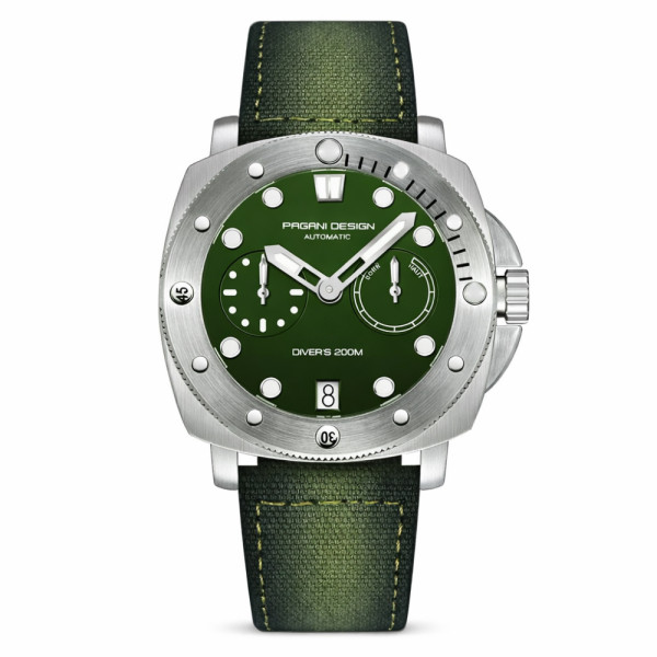 Чоловічий годинник Pagani Design PD-1767 Silver-Green фото 1