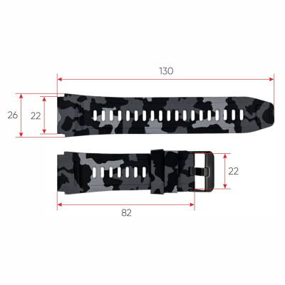 Ремінець для смарт годинника K59 Camo Grey