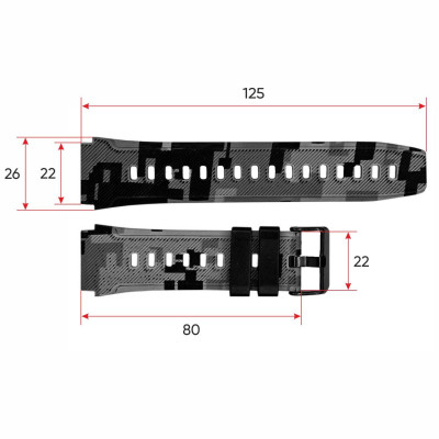 Ремінець для смарт годинника C22 Camo Grey
