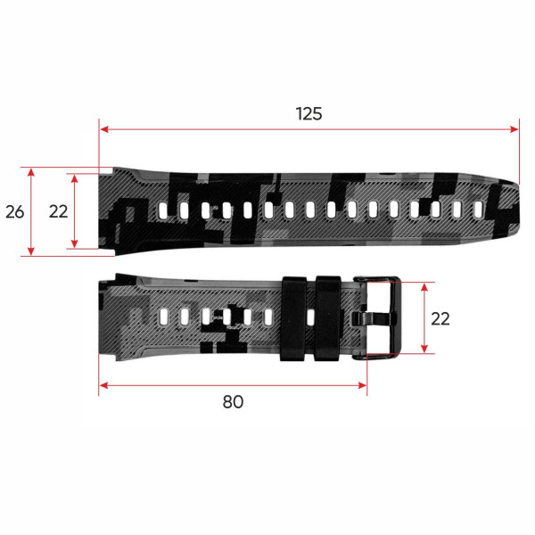 Ремінець для смарт годинника C22 Camo Grey фото 4