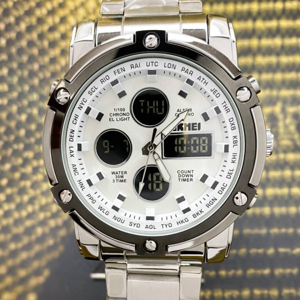 Мужские часы Skmei 1389SI Silver-Black-Silver фото 4