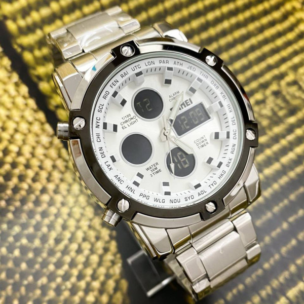 Чоловічий годинник Skmei 1389SI Silver-Black-Silver фото 5