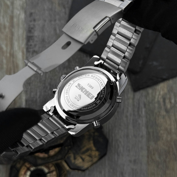 Чоловічий годинник Skmei 1389SI Silver-Black-Silver фото 8