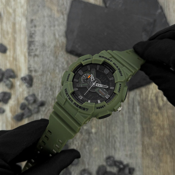 Чоловічий годинник Skmei 1688AG Army Green. фото 7