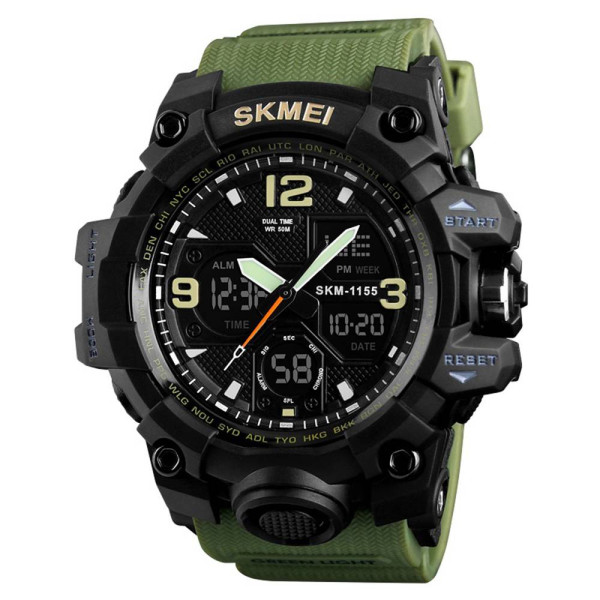 Мужские часы Skmei 1155 Black-Military фото 1