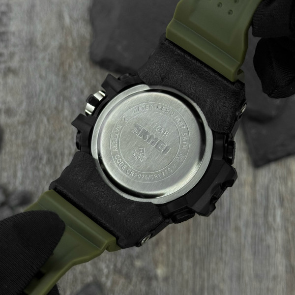 Чоловічий годинник Skmei 1155 Black-Military фото 11