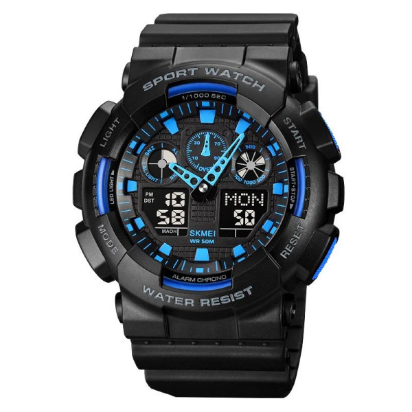 Чоловічий годинник Skmei 1832 Black-Blue фото 1