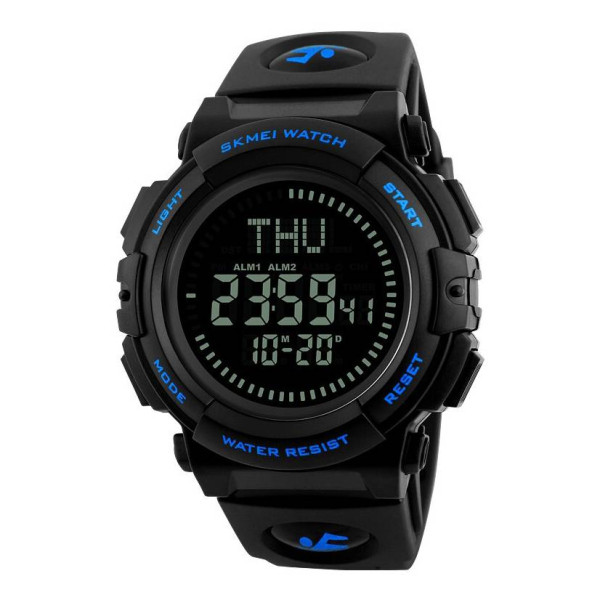 Чоловічий годинник Skmei 1290BU Black-Blue Smart Watch + Compass фото 1